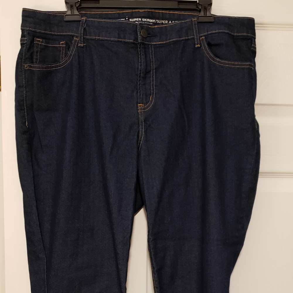 Old Navy super skinny mid-rise dark wash jeans